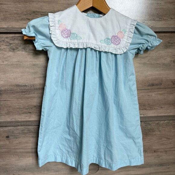 southern siblings Other - Southern Siblings Light Blue Dress Floral Embroidery Ruffle Girls 3T see INFO